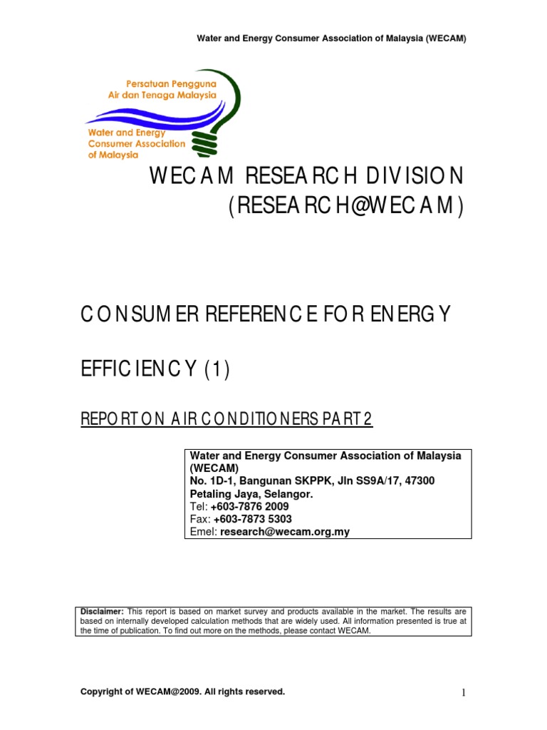 Report On Air Conditioners 2 PDF | PDF | Air Conditioning | Efficient ...