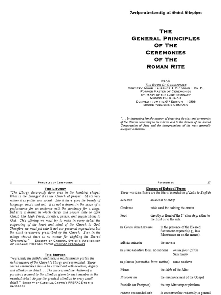 Principles of Roman Rite Ceremonies | PDF | Altar | Candle