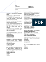 Prova Arlindo Ferreira de Lucena 1 Ano a Unidade i