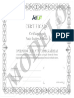 Certificado Modelo Operador Plataforma Aerea Actlift