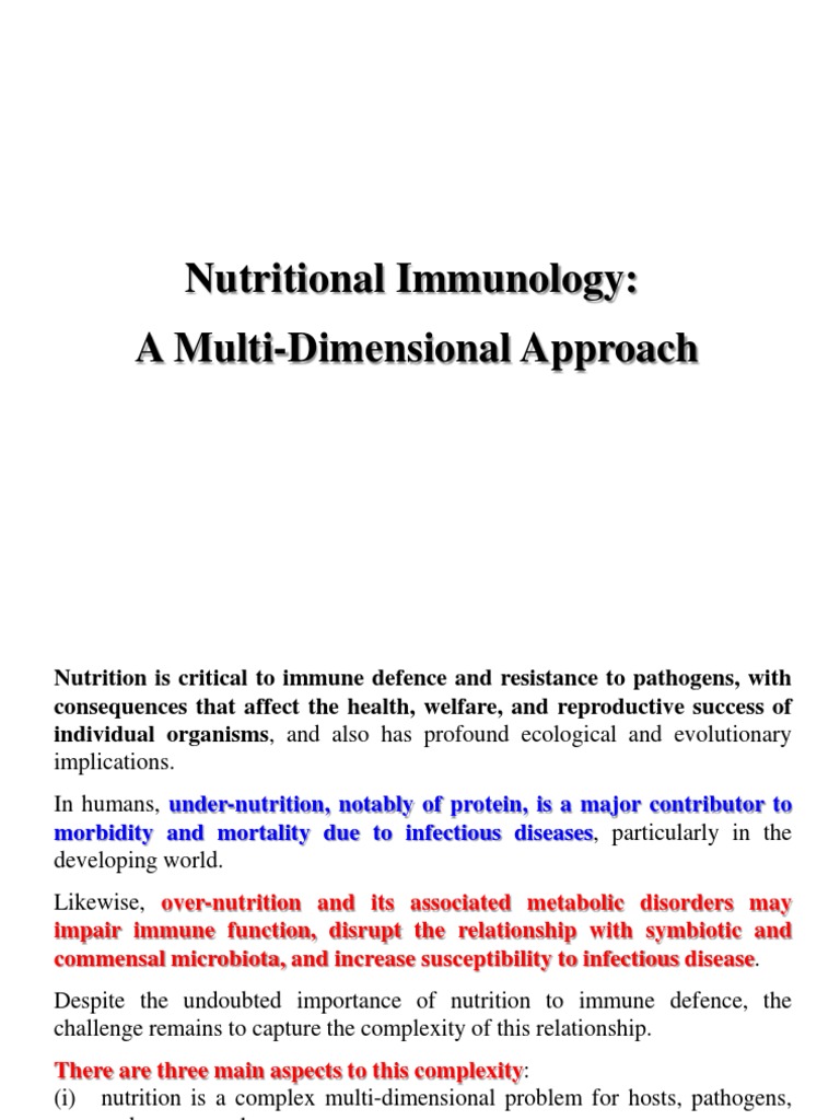 Nutritional Immunology: A Complex Interaction | PDF | Immune System ...