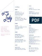 Lost Lady Menu