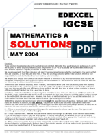 Paper 4h May 2004 Solutions Edexcel Igcse