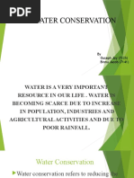 Water Conservation: by Ouseph Joy (7225) Binnu Jacob (7141)