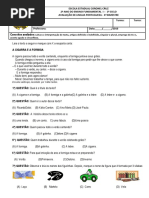 AVALIAÇÃO DE LÍNGUA PORTUGUESA