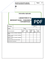 Lab 04 - Excel 2013 - Funciones Matematicas y Estadisticas