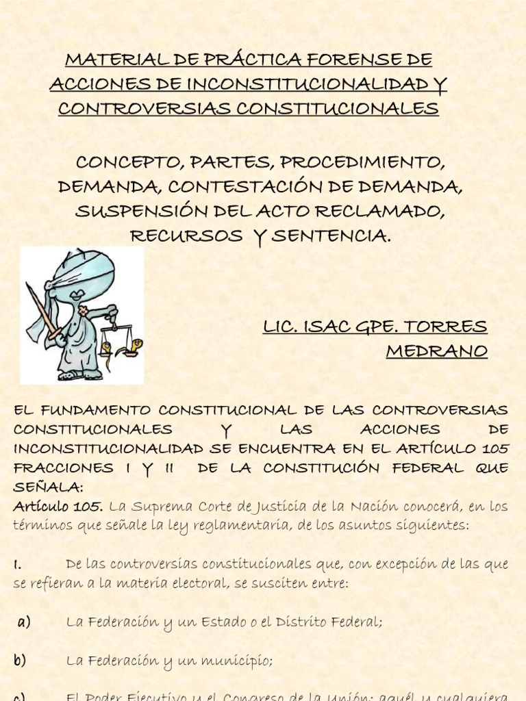 Material De Practica Forense De Acciones De Inconstitucionalidad Y Controversias Constitucionales Pdf Constitucion Federacion