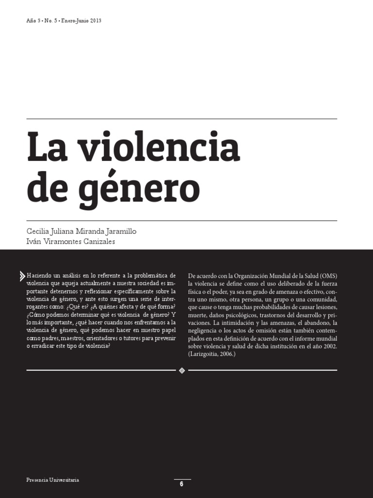 Comprendiendo la Violencia de Género | PDF | La violencia contra las ...