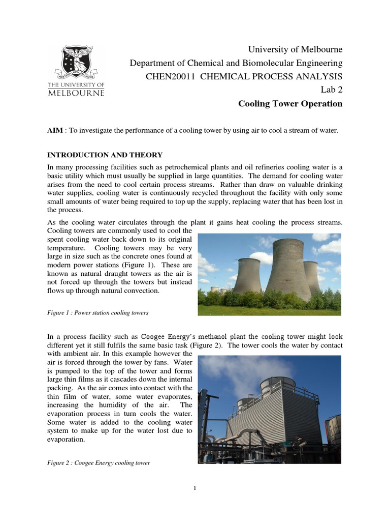 Cooling Tower Operation Analysis Lab | PDF | Humidity | Water