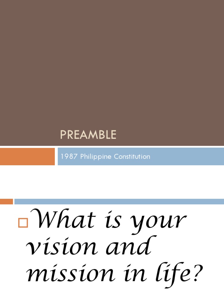 Preamble: 1987 Philippine Constitution | PDF | Politics