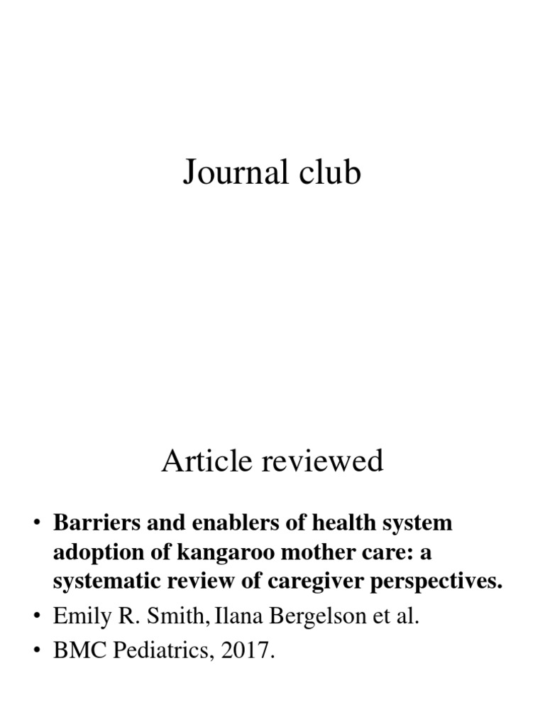 Journal Club Systematic Review Clinical Trial