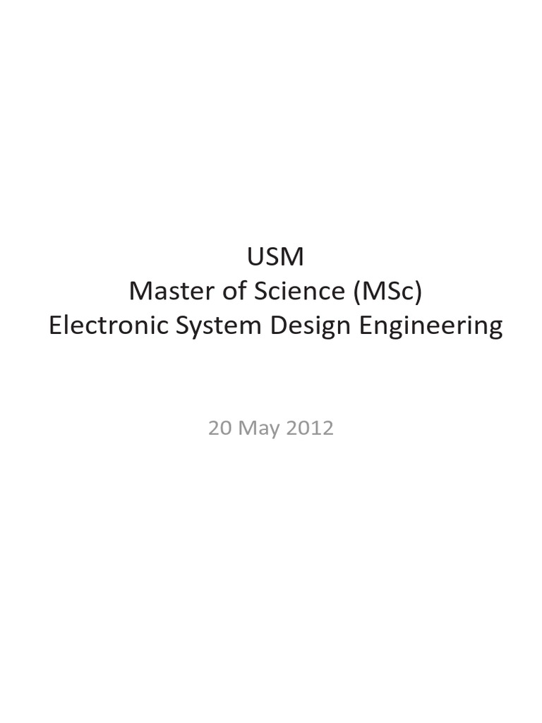 USM MSC Electronic System Design Engineering Sept 2012 Intake PDF
