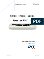 Manual de Instalação Configuração e Operação Roteador RCG 2110 Rev1.2