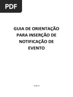 Guia de Orientação Para Inserção de Notificação de Evento Homologação
