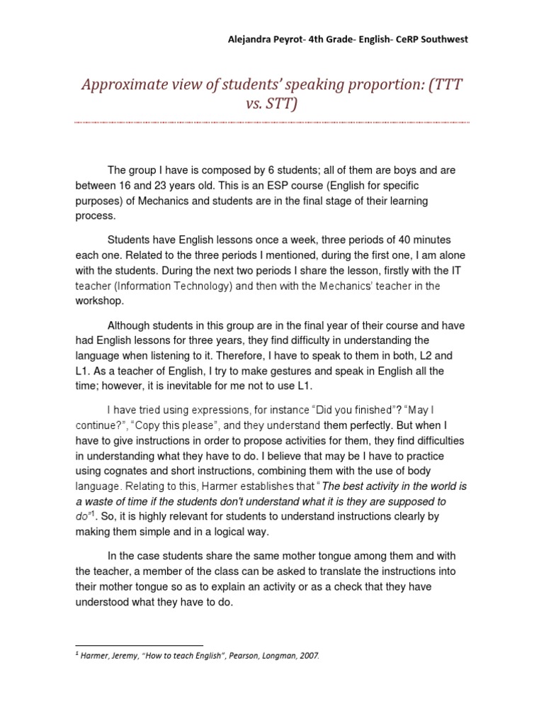 Approximate View of Student Talking Proportion | PDF | Linguistics ...
