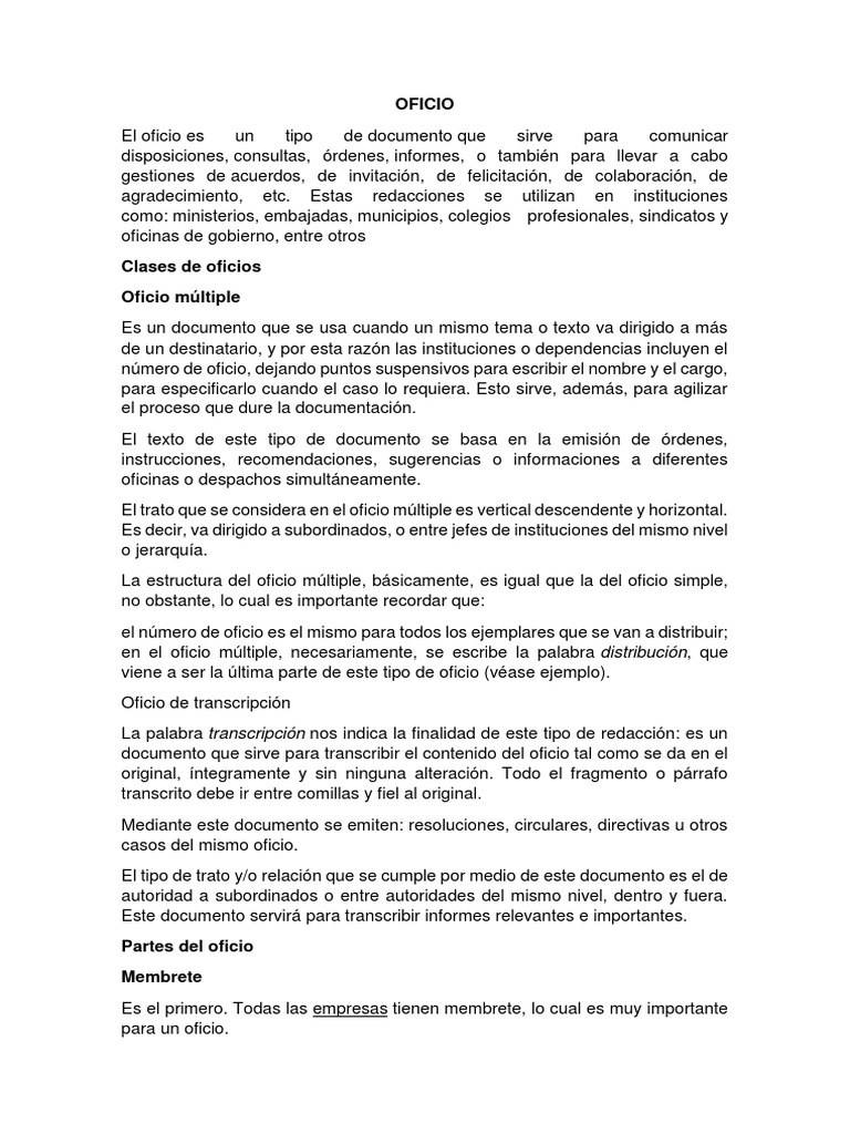 Oficio Carta Memorandum | PDF | Documento | Institución