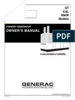 QT 4.6L 80KW Generator Operator Manual