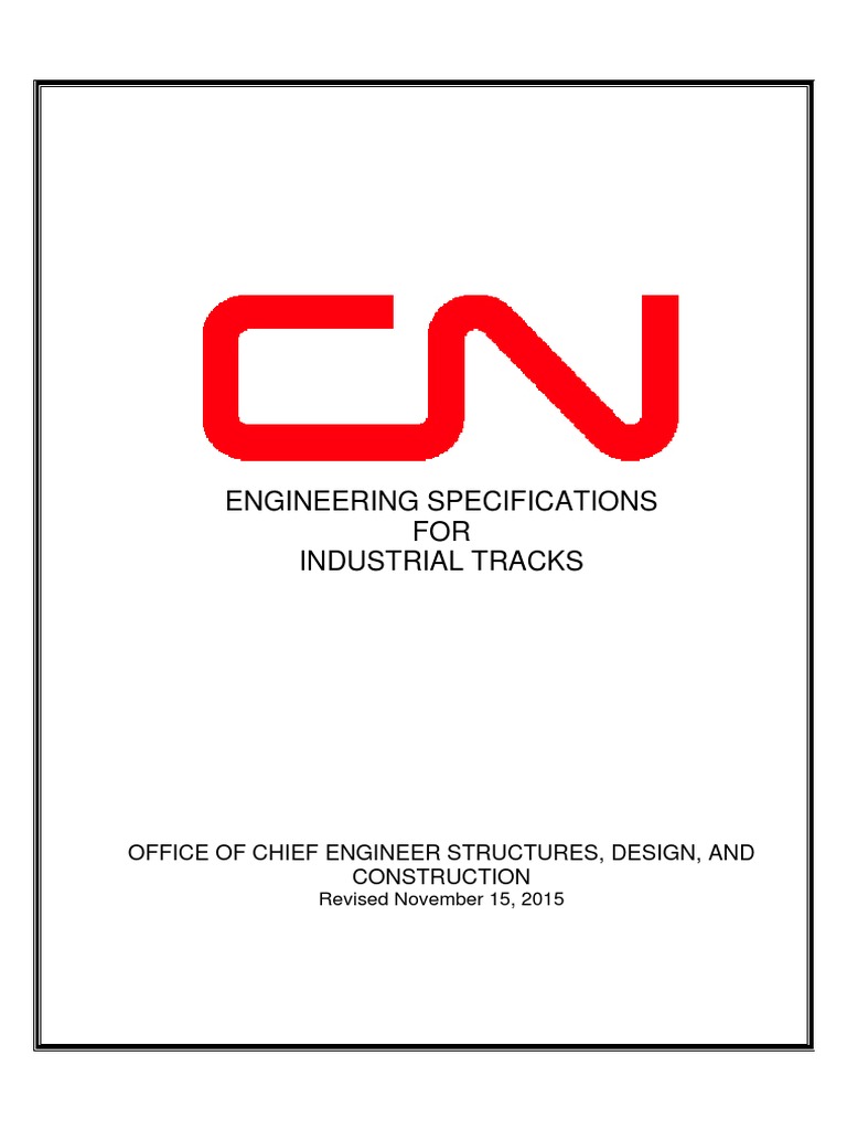 CN Industrial Track Engineering Standards | PDF | Track (Rail Transport ...