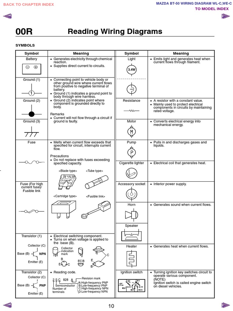 Mazda BT-50 Wiring Diagrams Guide | PDF | Bipolar Junction Transistor