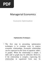 Managerial Economics: Economic Optimization