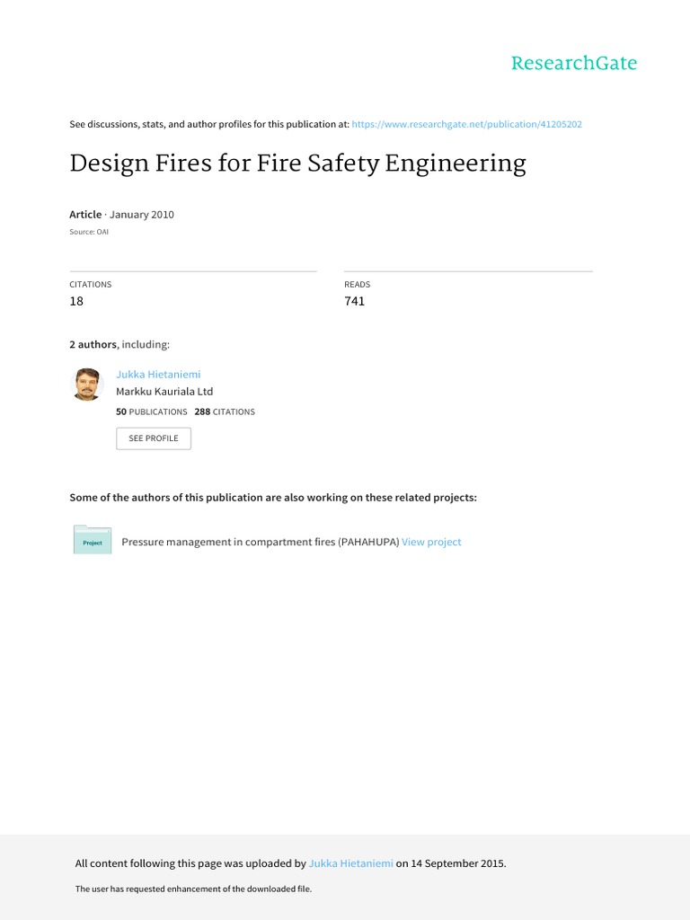 Design Fires For Fire Safety Engineering PDF Reliability Engineering Structural Load