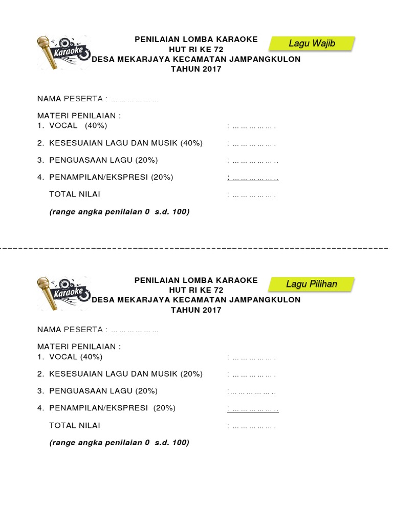 173518234 Penilaian Lomba Karaoke