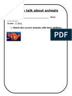 Let's Talk About Animals: 1. Match The Correct Animals With Their Abilities