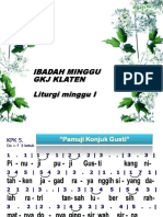 Ibadah Minggu GKJ Klaten Liturgi Minggu I