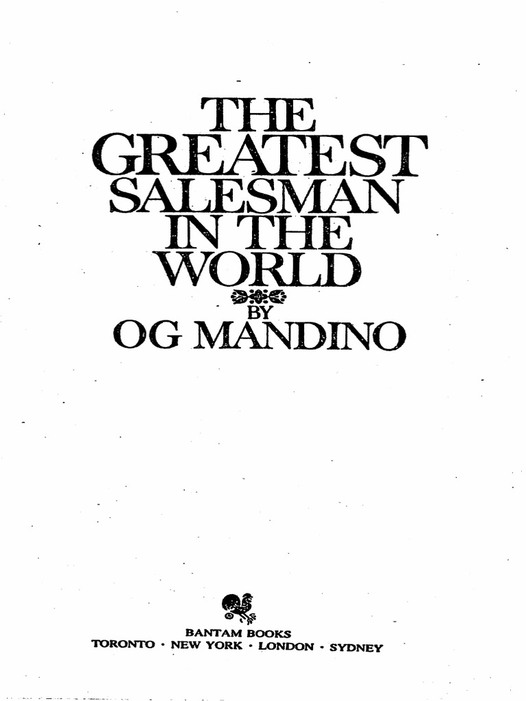 Mandino Og The Greatest Salesman In The World Pdf Pdf