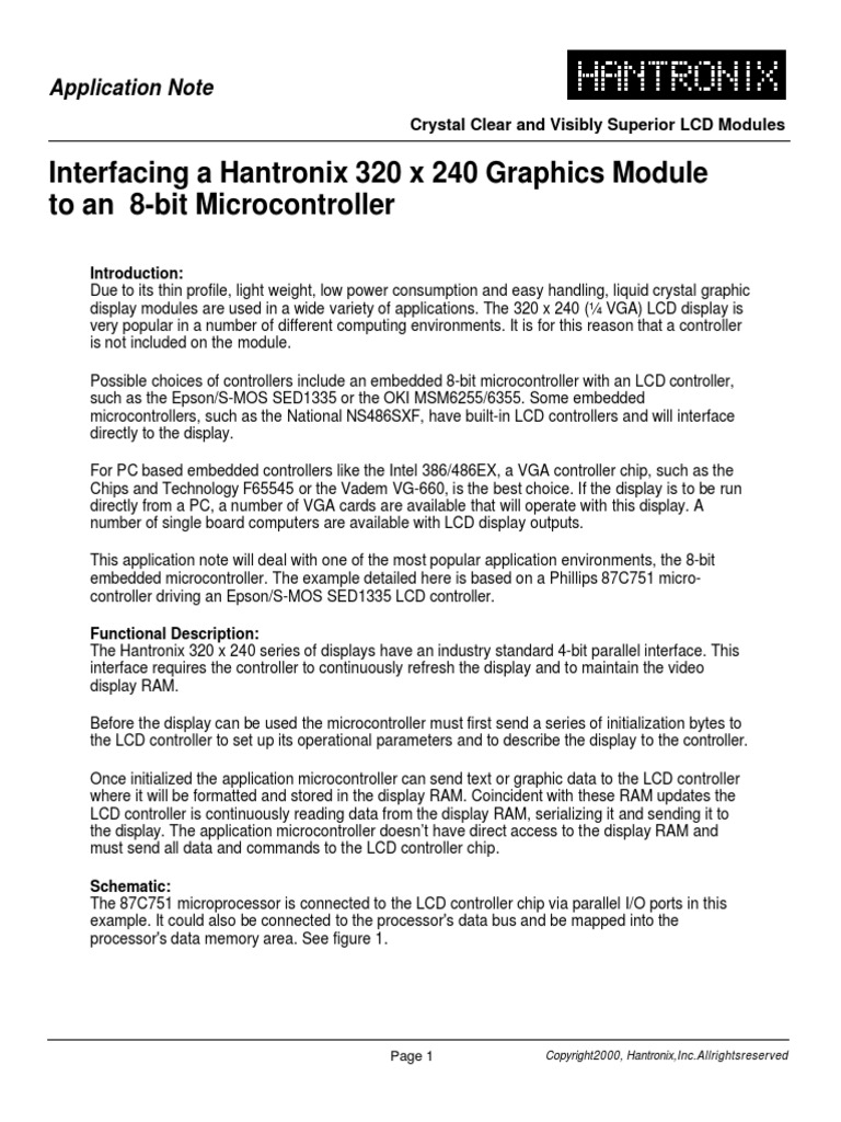 Interfacing A Hantronix 320 X 240 Graphics Module To An 8-Bit ...