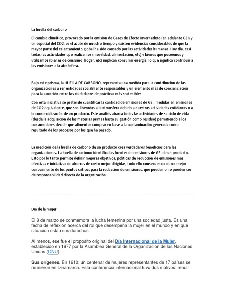La Huella Del Carbono | PDF | Huella de carbono | Politica Ambiental