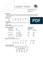 Alloy Data Sheet: Heat Resistant Alloy REVISION: 03/91