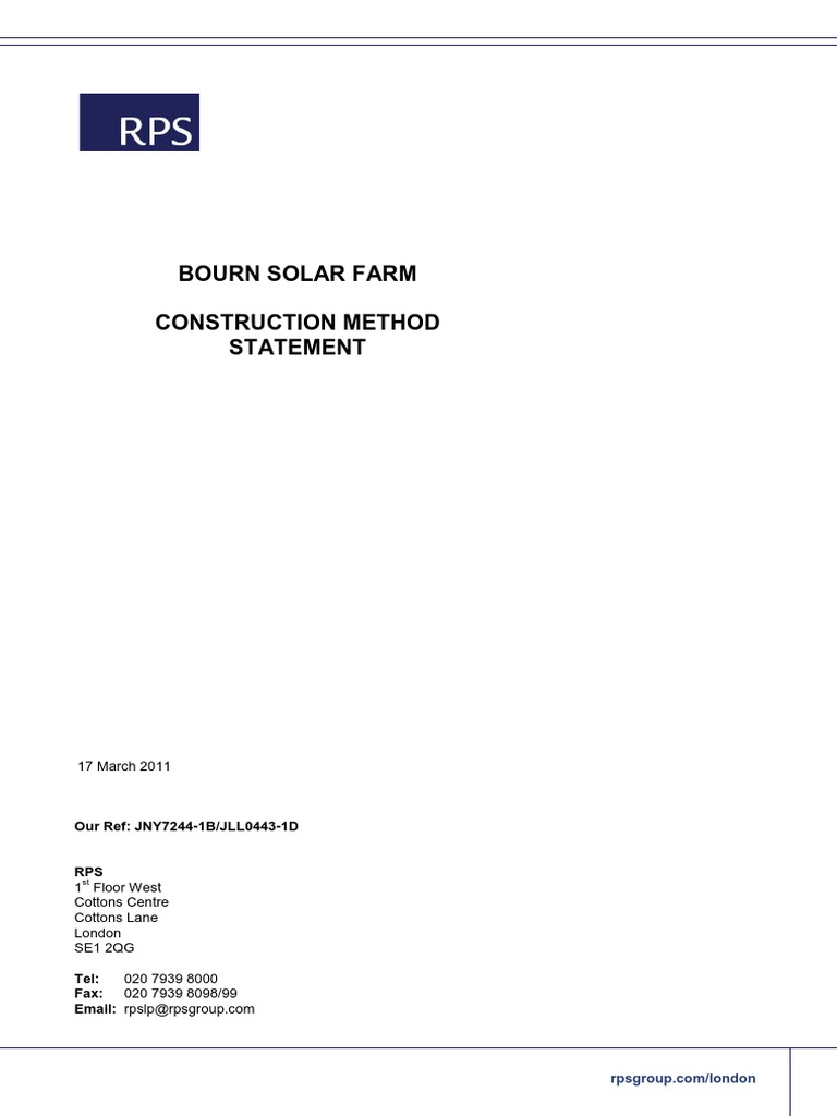 Bourn Solar Farm Construction Plan | PDF | Industries | Transport