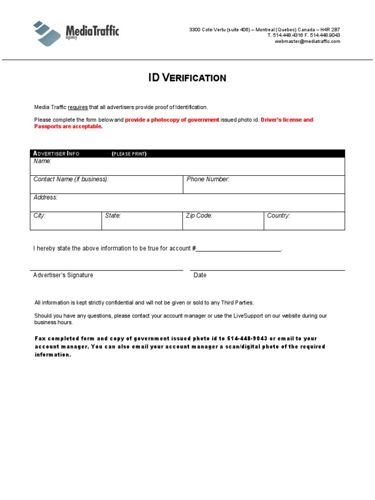 ID Verification for Advertisers | PDF
