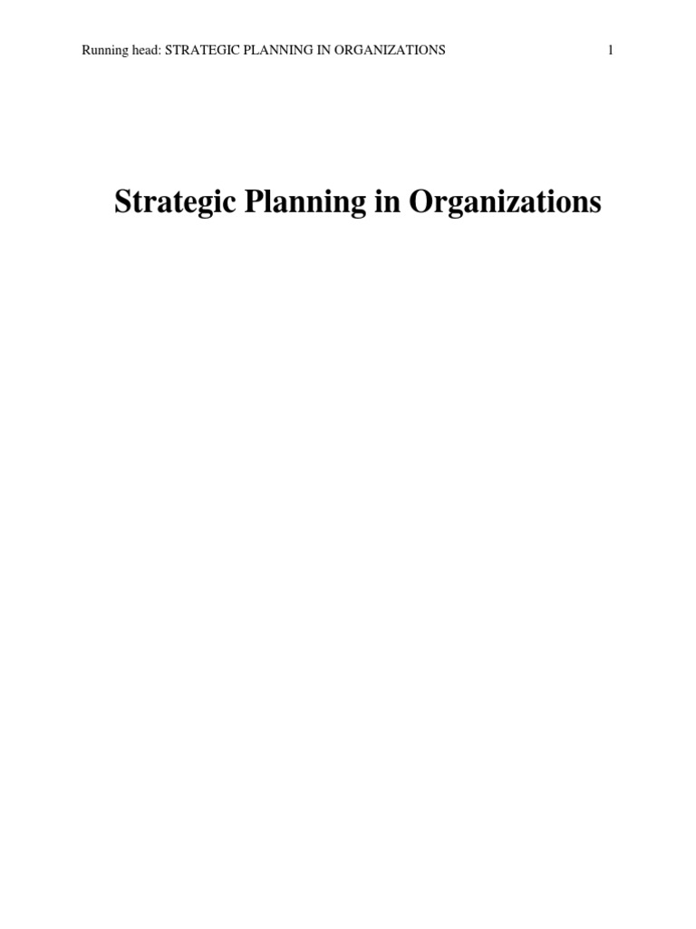 Effective Strategic Planning in Projects | PDF | Strategic Planning ...