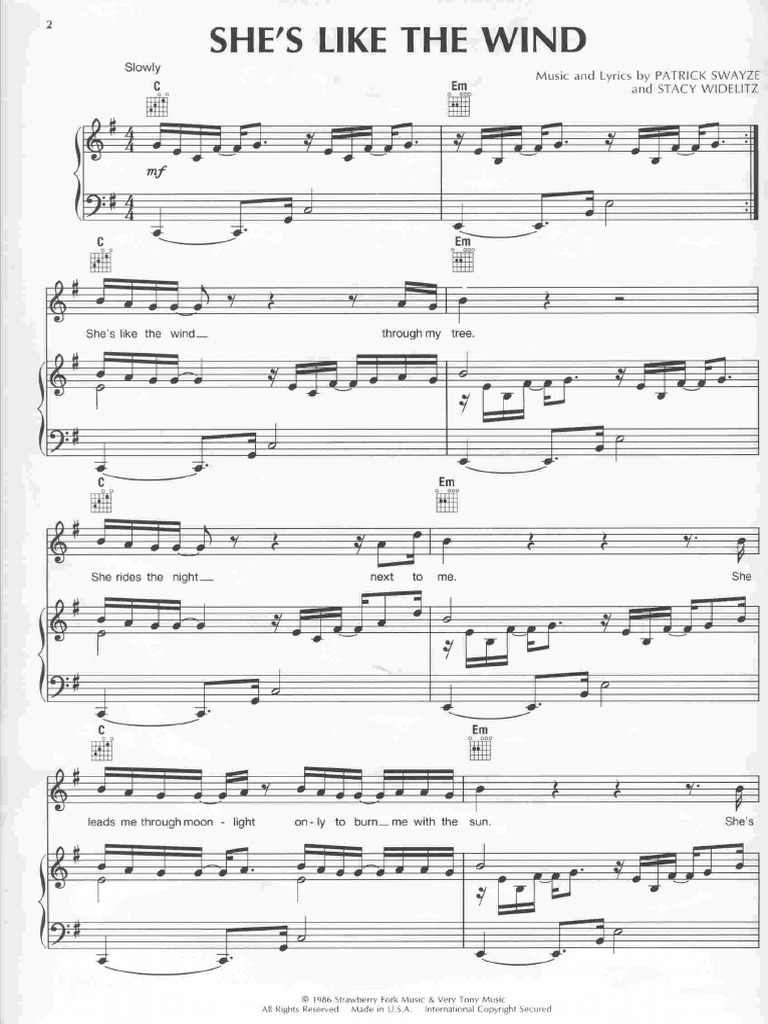 Shes like the wind partituur pdf