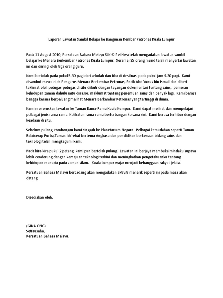 Lawatan Sambil Belajar Ke Kuala Lumpur - Zariagwf