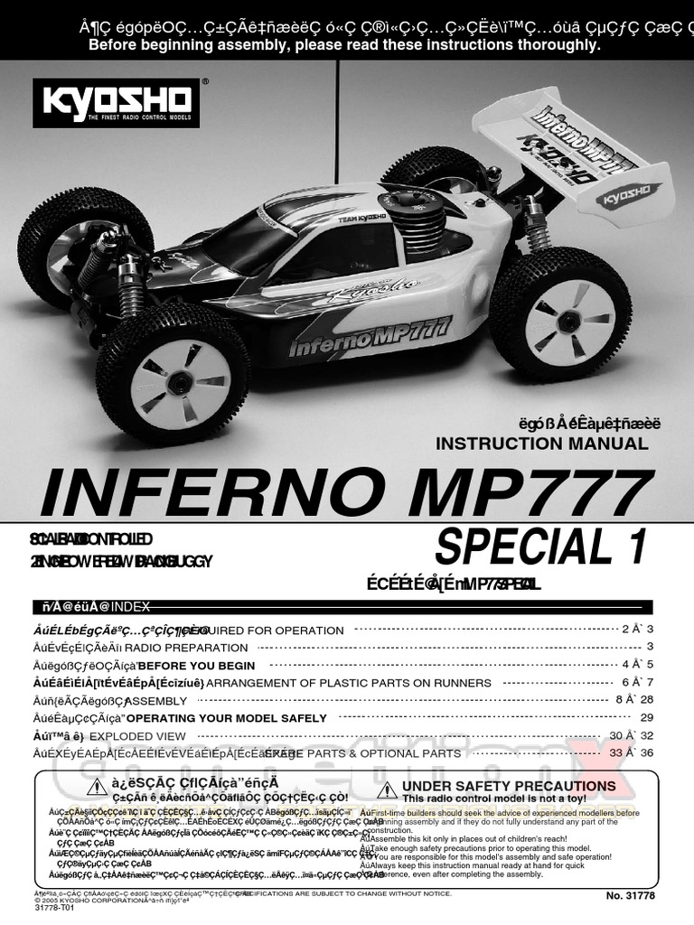 Kyosho Inferno Mp777 Sp1 Manual
