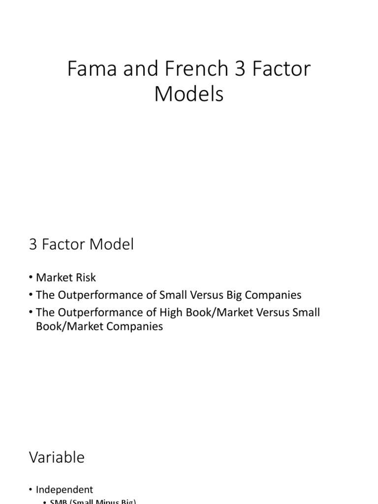 Fama And French Three Factor Models – FUBJV