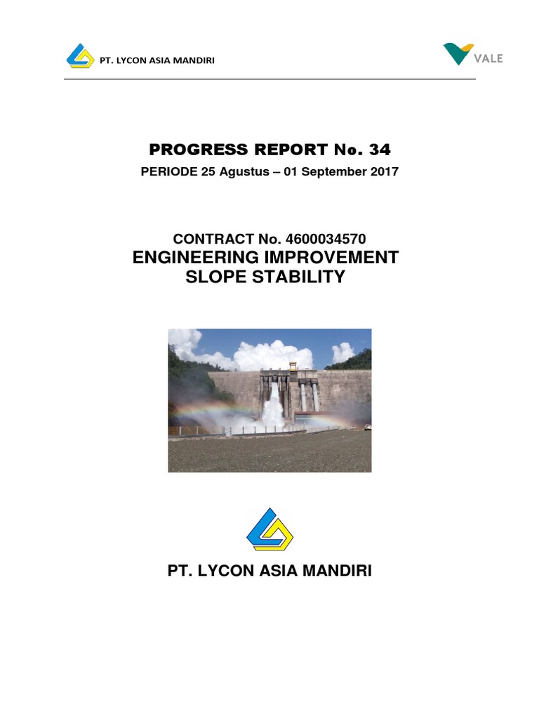 Weekly Progress Report 34 | PDF | Dam | Engineering