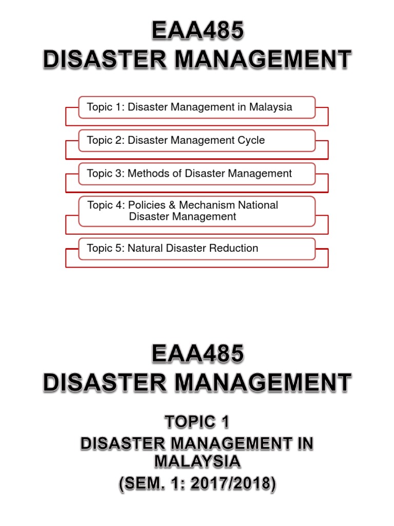 Topic 1 Disaster Management in Malaysia | PDF | Hazards | Emergency ...