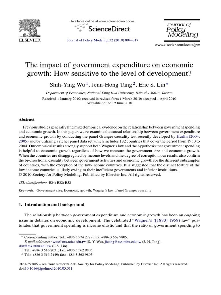 The Impact of Government Expenditure On Economic Growth: How Sensitive ...