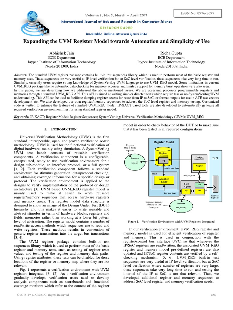 Expanding The UVM Register Model Towards Automation and Simplicity of ...