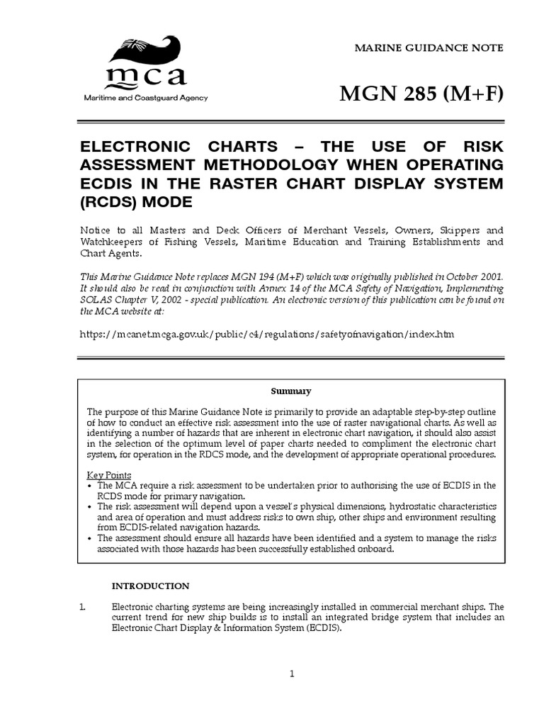 Ecdis Mca Uk RISK ASS MGN 285 | PDF | Risk Assessment | Risk