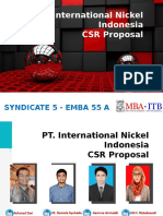 PT. International Nickel Indonesia CSR Proposal: Syndicate 5 - Emba 55 A