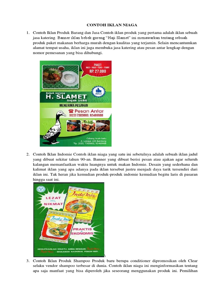 Contoh Iklan Niaga | PDF