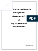 Organisation and People Management Assignment-1 On My Inspirational Entrepreneur