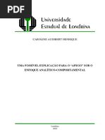Uma Possível Explicação Para o “Apego” Sob o Enfoque Analítico Comportamental