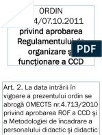 Ordin 5554 Din 07.10.2011 Regulament de Organizare Si Functionare A CCD - Sinteza