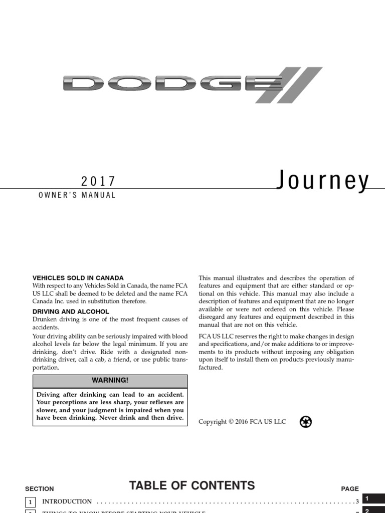 Dodge Journey 2017 Owners Manual
